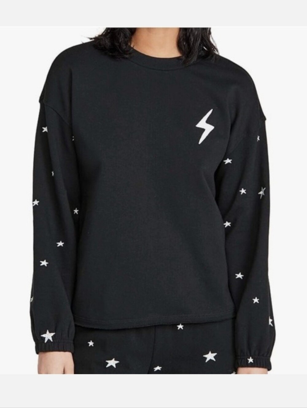 NWT PJ Salvage Black Star & Lightning Sweatshirt